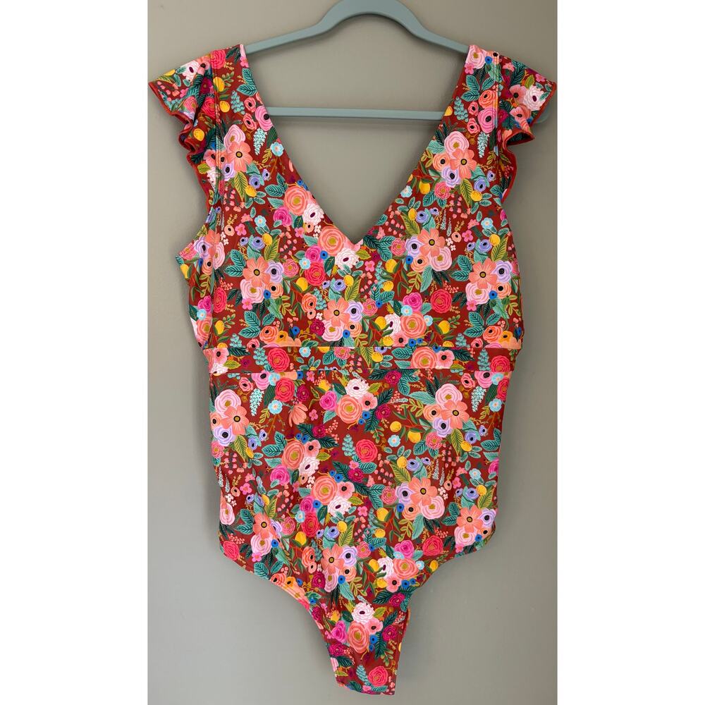 Summersalt Floral Ruffled One Piece Swimsuit EUC Plus Size 18 - Picture 9 of 9